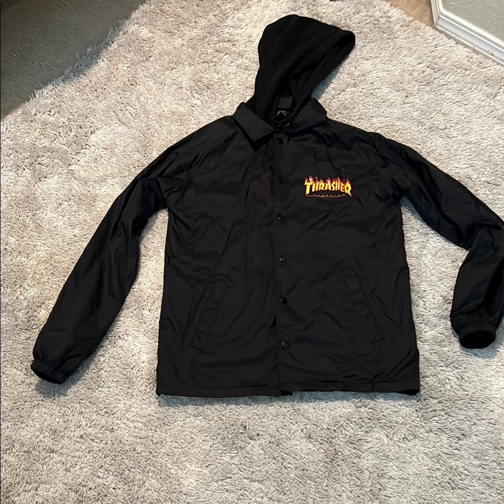 Thrasher Black Lightweight Hooded Jacket